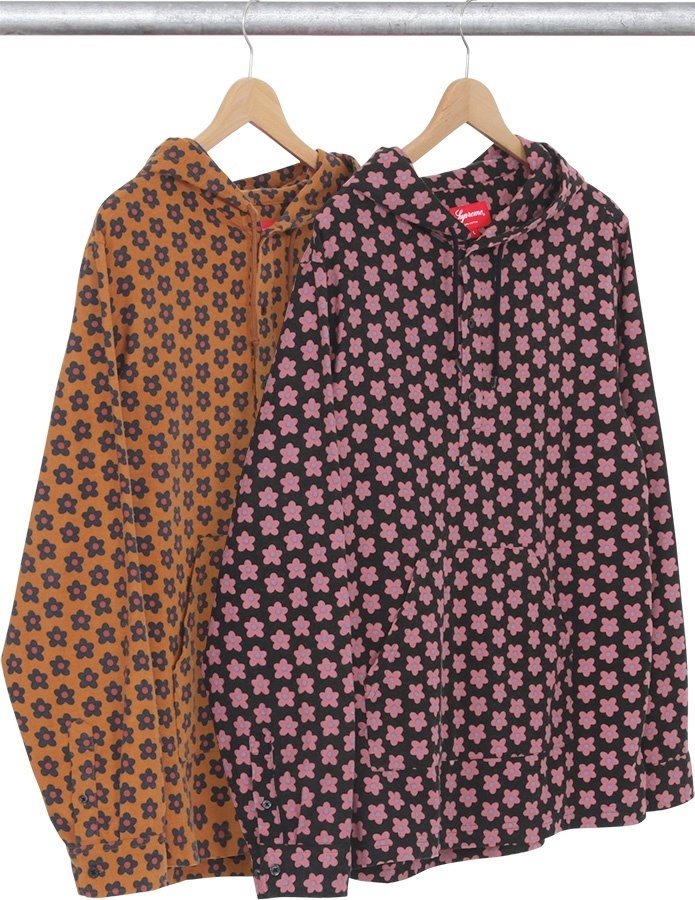 Hooded Flower Flannel Shirt
